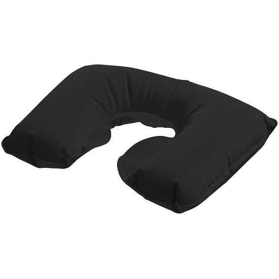 Надувная подушка под шею в чехле Sleep, черная - подробное фото