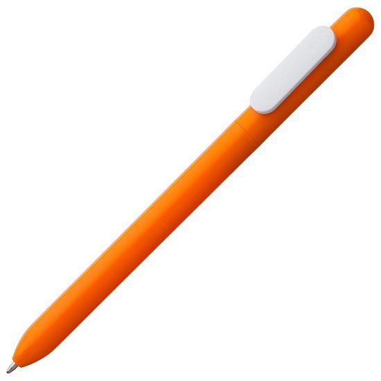 Ручка шариковая Slider, оранжевая с белым - подробное фото