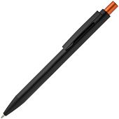 Ручка шариковая Chromatic, черная с оранжевым - фото
