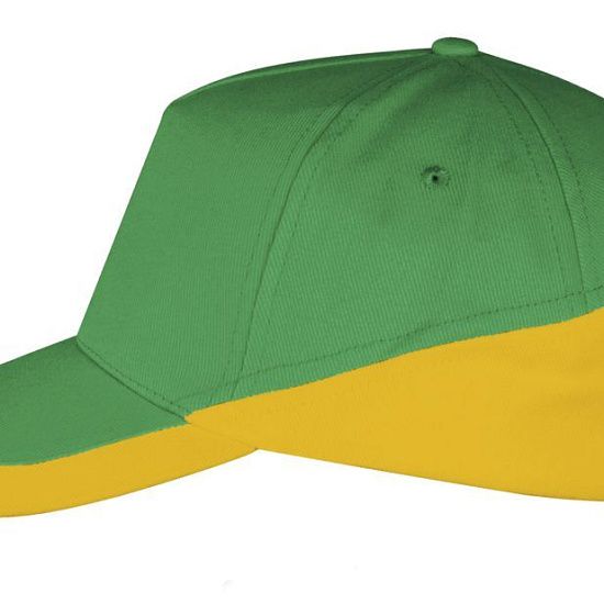 Бейсболка BOOSTER, ярко-зеленая с желтым - подробное фото