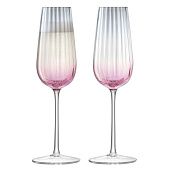 Набор бокалов для шампанского Dusk, розовый с серым - фото