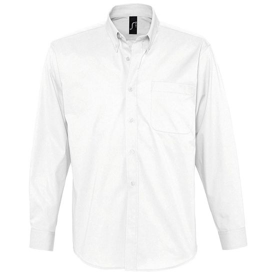 Рубашка мужская с длинным рукавом BEL AIR, белая - подробное фото
