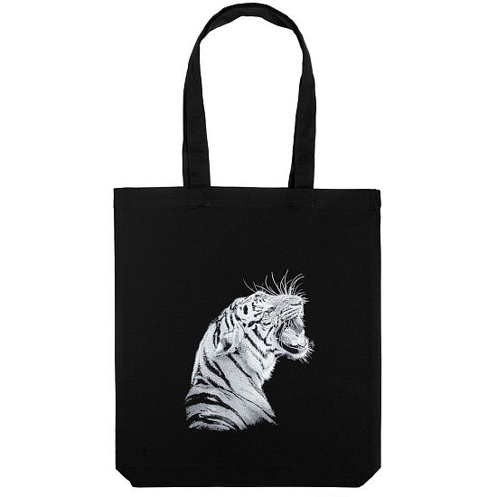 Холщовая сумка Like a Tiger, черная - подробное фото