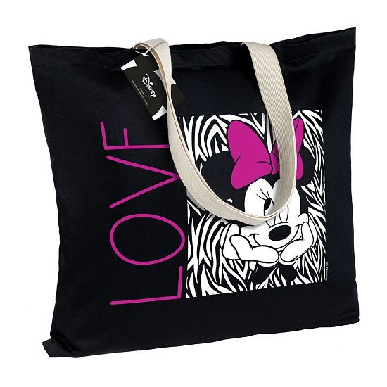 Холщовая сумка «Минни Маус. In Love», черная - подробное фото