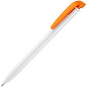 Ручка шариковая Favorite, белая с оранжевым - фото