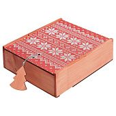 Коробка деревянная «Скандик», большая, красная - фото