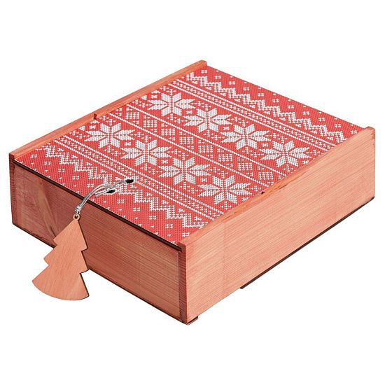 Коробка деревянная «Скандик», большая, красная - подробное фото
