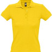 Рубашка поло женская PEOPLE 210, желтая - фото