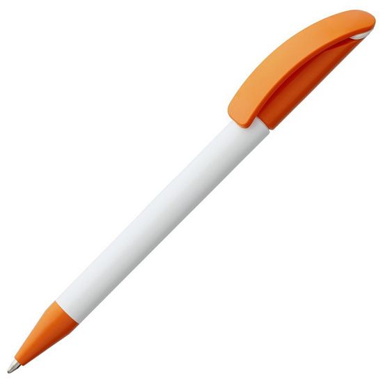 Ручка шариковая Prodir DS3 TPP Special, белая с оранжевым - подробное фото