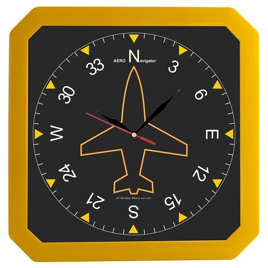 Часы настенные «Квадро», желтые - подробное фото