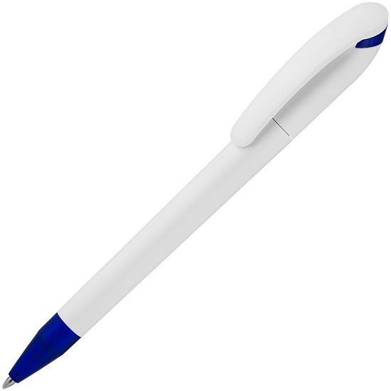 Ручка шариковая Beo Sport, белая с синим - подробное фото