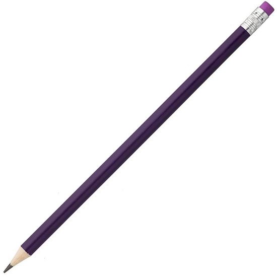Карандаш простой Hand Friend с ластиком, фиолетовый - подробное фото