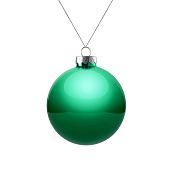 Елочный шар Finery Gloss, 8 см, глянцевый зеленый - фото
