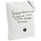 Холщовая сумка «Из школьных сочинений. Базаров против течения», молочно-белая - фото