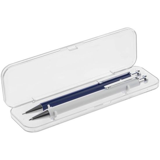 Набор Attribute: ручка и карандаш, белый с синим - подробное фото