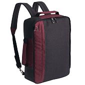 Рюкзак для ноутбука 2 в 1 twoFold, серый с бордовым - фото