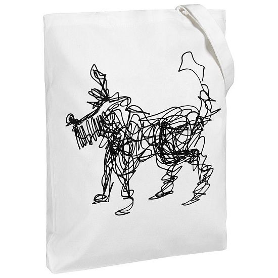 Холщовая сумка «Собака Каляка», молочно-белая - подробное фото