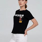 Футболка женская Mickey, черная - фото