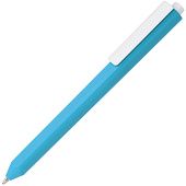 Ручка шариковая Corner, голубая с белым - фото