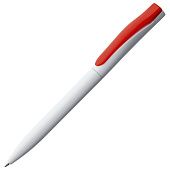 Ручка шариковая Pin, белая с красным - фото