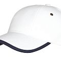 Бейсболка Unit Trendy, белая с темно-синим кантом