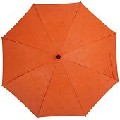 Зонт-трость Magic с проявляющимся цветочным рисунком, оранжевый - фото