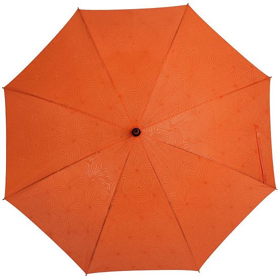 Зонт-трость Magic с проявляющимся цветочным рисунком, оранжевый - подробное фото