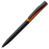 Ручка шариковая Pin Fashion, черно-оранжевый металлик - фото