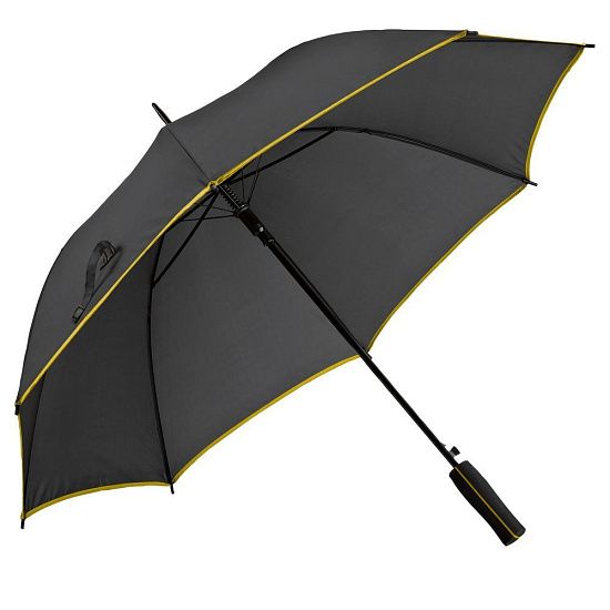 Зонт-трость Jenna, черный с желтым - подробное фото