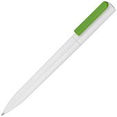 Ручка шариковая Split White Neon, белая с зеленым - фото