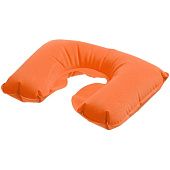 Надувная подушка под шею в чехле Sleep, оранжевая - фото