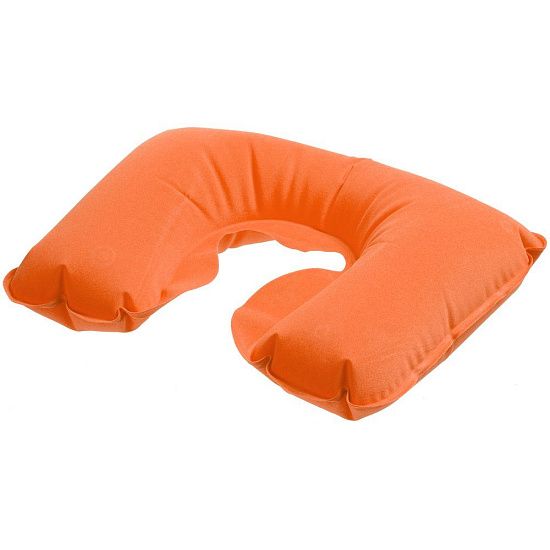 Надувная подушка под шею в чехле Sleep, оранжевая - подробное фото