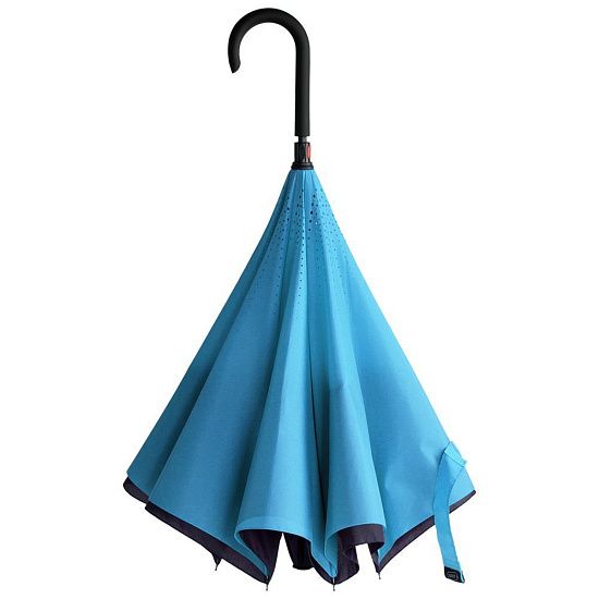 Зонт наоборот Unit Style, трость, сине-голубой - подробное фото