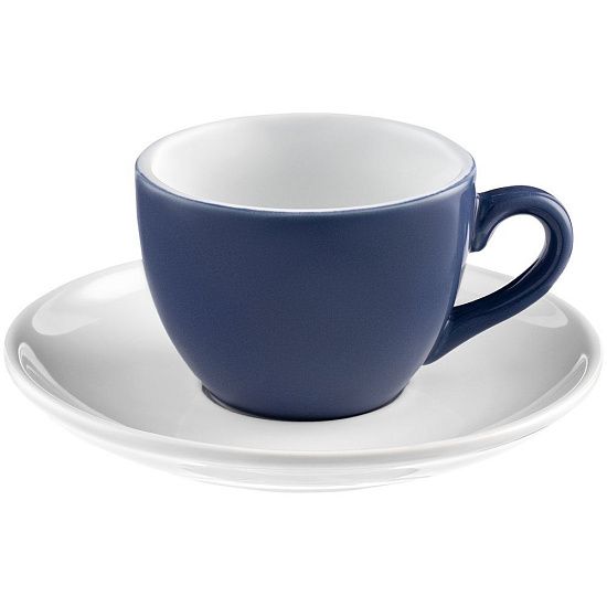 Чайная пара Cozy Morning, синяя с белым - подробное фото