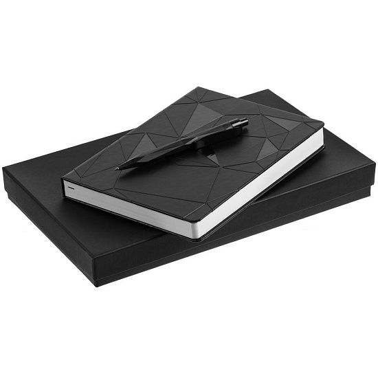 Набор Gems: ежедневник и ручка, черный - подробное фото
