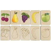 Карточки-раскраски Wood Games, фрукты - фото