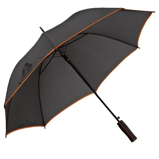 Зонт-трость Jenna, черный с оранжевым - подробное фото