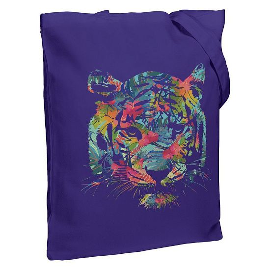 Холщовая сумка Jungle Look, фиолетовая - подробное фото