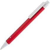 Ручка шариковая Button Up, красная с белым - фото