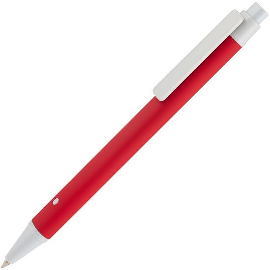 Ручка шариковая Button Up, красная с белым - подробное фото