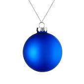 Елочный шар Finery Matt, 8 см, матовый синий - фото