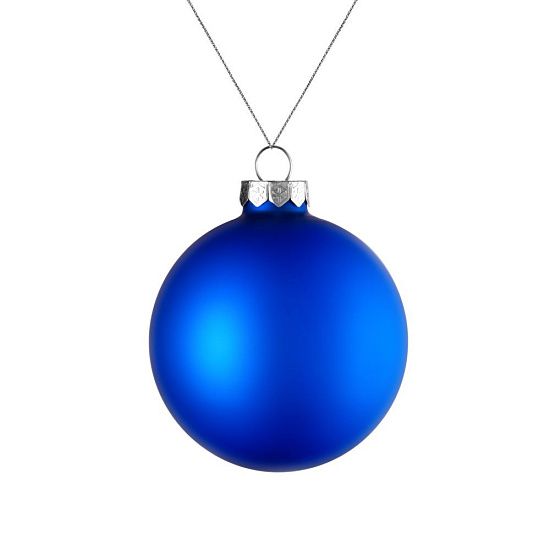 Елочный шар Finery Matt, 8 см, матовый синий - подробное фото