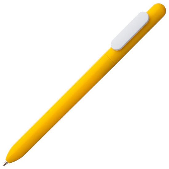 Ручка шариковая Slider, желтая с белым - подробное фото