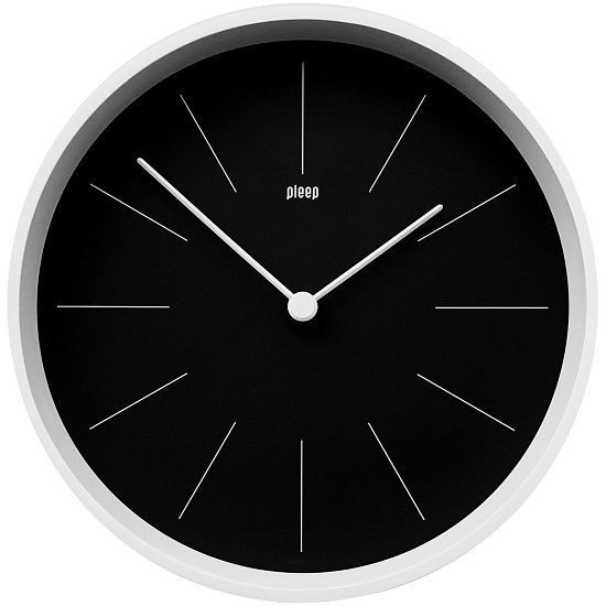 Часы настенные Neo, черные с белым - подробное фото