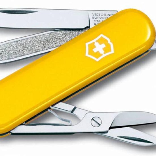 Нож-брелок Classic 58 с отверткой, желтый - подробное фото