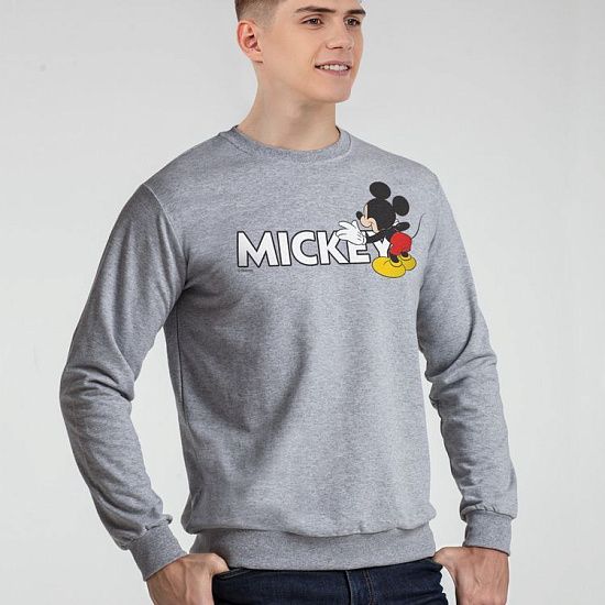 Свитшот Mickey Mouse, серый меланж - подробное фото