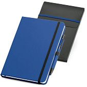 Набор: блокнот Advance с ручкой, синий с черным - фото