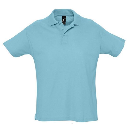 Рубашка поло мужская SUMMER 170, бирюзовая - подробное фото