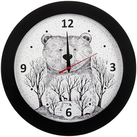Часы настенные Bear, черные - подробное фото