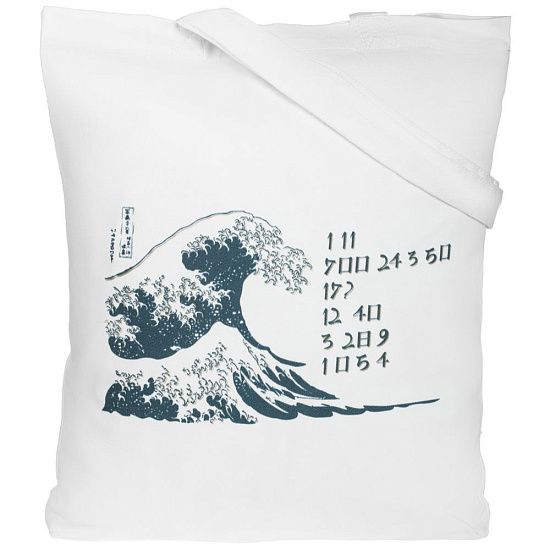 Холщовая сумка «Цифровые стихи. Японская поэзия», молочно-белая - подробное фото